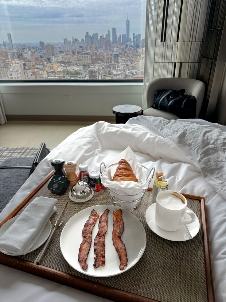 Room service breakfast in bed